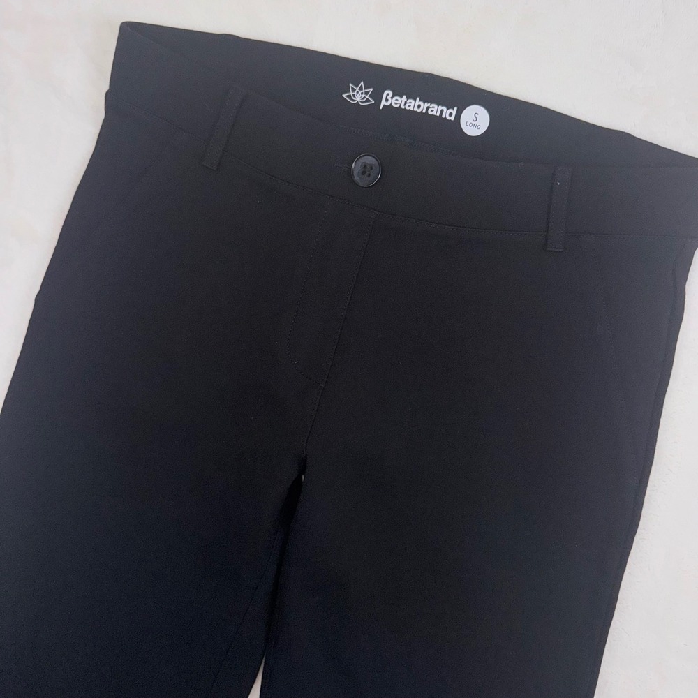 Betabrand Dress Pant Yoga Pants Women S Long Black Straight Leg Ponte Knit